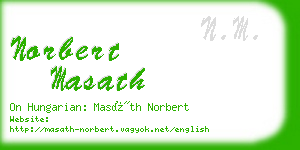 norbert masath business card